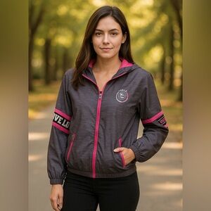 Vintage Windbreak Gray and Pink